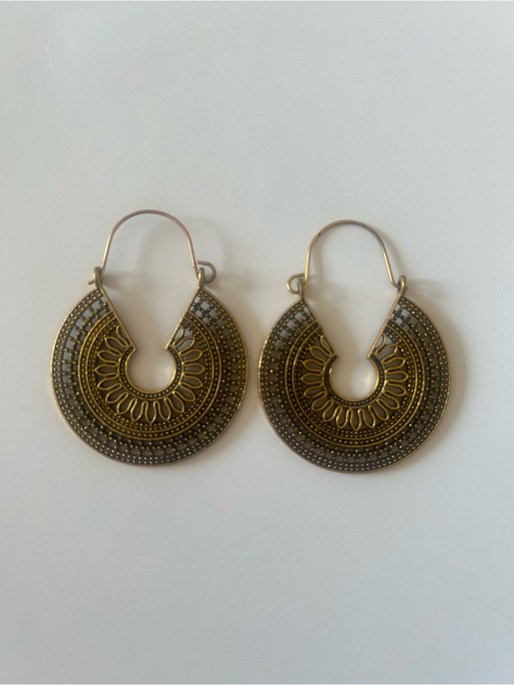 Gold-Tone Filigree Circle Drop Earrings - Women's Jewelry